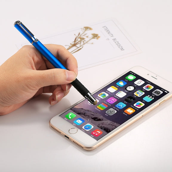 Universal 2 in 1 Multifunction Round Thin Tip Capacitive Touch Screen Stylus Pen, For iPhone, iPad, Samsung, and Other Capacitive Touch Screen Smartphones or Tablet PC(Blue)