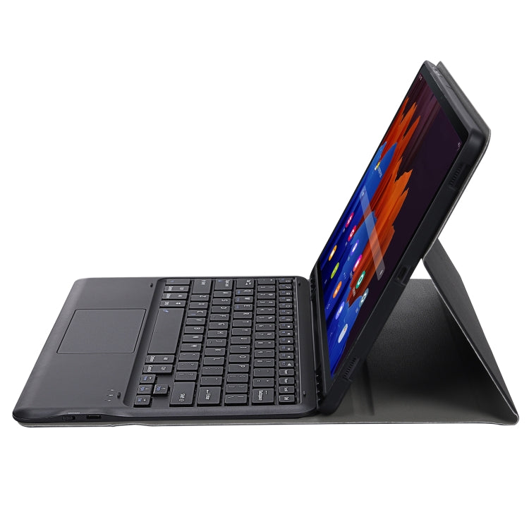 A970B-A Splittable Bluetooth Keyboard Leather Tablet Case for Samsung Galaxy Tab S7 FE T730 T736  & S7+ T970 T975, with Touchpad & Pen Slot & & Holder (Black) - Samsung Keyboard by PMC TechLife | Online Shopping South Africa | PMC TechLife