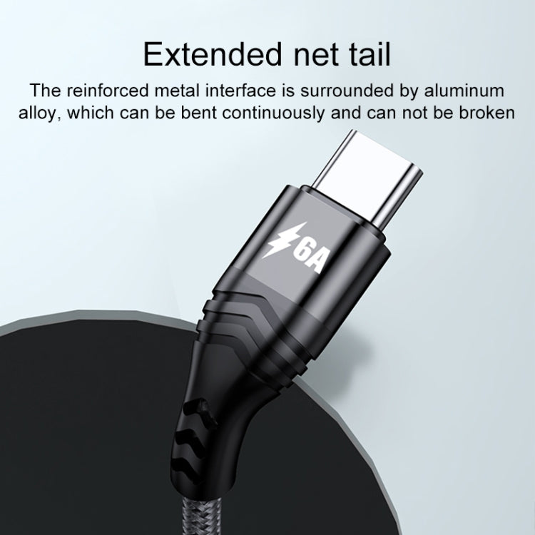4 in 1 66W 6A USB to 8 Pin + Micro USB + Dual USB-C / Type-C Fast Charging Data Cable, Cable Length: 1.2m(Black)