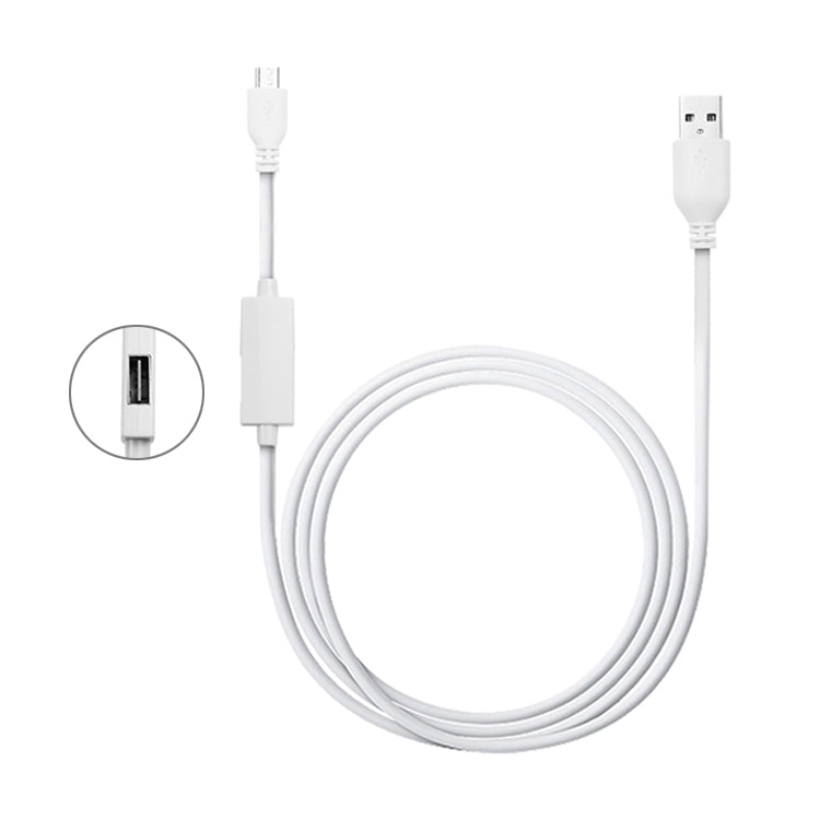 OTG-Y-02 USB 2.0 Male to Micro USB Male + USB Female OTG Charging Data Cable for Android Phones / Tablets with OTG Function, Length: 1.1m (White) - free shipping - PMC Jewellery - Order now!