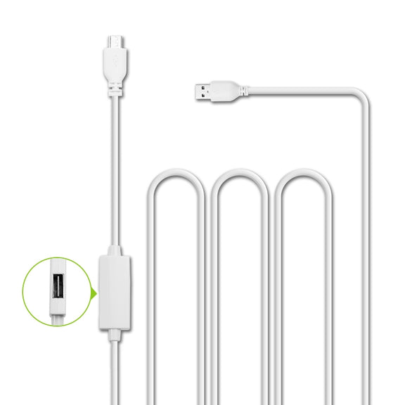 OTG-Y-02 USB 2.0 Male to Micro USB Male + USB Female OTG Charging Data Cable for Android Phones / Tablets with OTG Function, Length: 1.1m (White)
