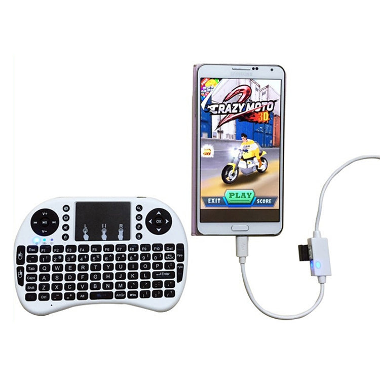 OTG-Y-02 USB 2.0 Male to Micro USB Male + USB Female OTG Charging Data Cable for Android Phones / Tablets with OTG Function, Length: 1.1m (White) - free shipping - PMC Jewellery - Order now!