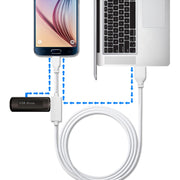 OTG-Y-02 USB 2.0 Male to Micro USB Male + USB Female OTG Charging Data Cable for Android Phones / Tablets with OTG Function, Length: 1.1m (White)