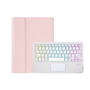 AM20-AS Lambskin Texture Backlight Bluetooth Touch Keyboard Leather Tablet Case For Lenovo Xiaoxin Pad 2022 10.6 inch/Tab M10 Plus 10.6 3rd Gen 2022(Pink)