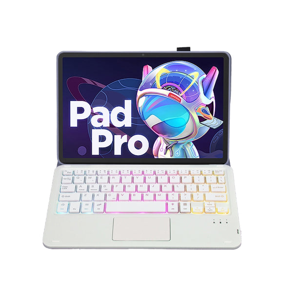 AM20-AS Lambskin Texture Backlight Bluetooth Touch Keyboard Leather Tablet Case For Lenovo Xiaoxin Pad 2022 10.6 inch/Tab M10 Plus 10.6 3rd Gen 2022(Purple)