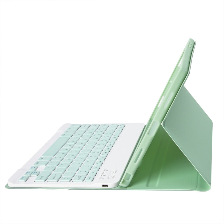 For iPad 10th Gen 10.9 2022 A10B Lambskin Texture Ultra-thin Bluetooth Keyboard Leather Tablet Case with Pen Slot(Green) - Universal by PMC TechLife | Online Shopping South Africa | PMC TechLife