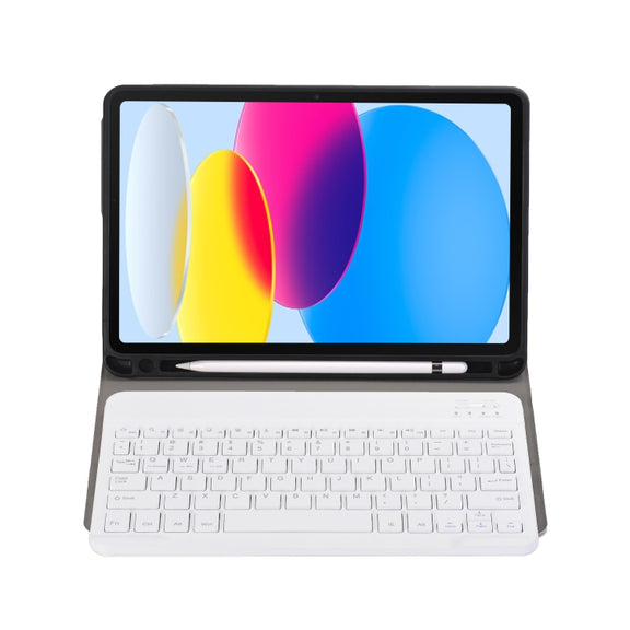 For iPad 11 2025 / 10th Gen 10.9 2022 A10B Lambskin Texture Ultra-thin Bluetooth Keyboard Leather Tablet Case with Pen Slot(Gold)
