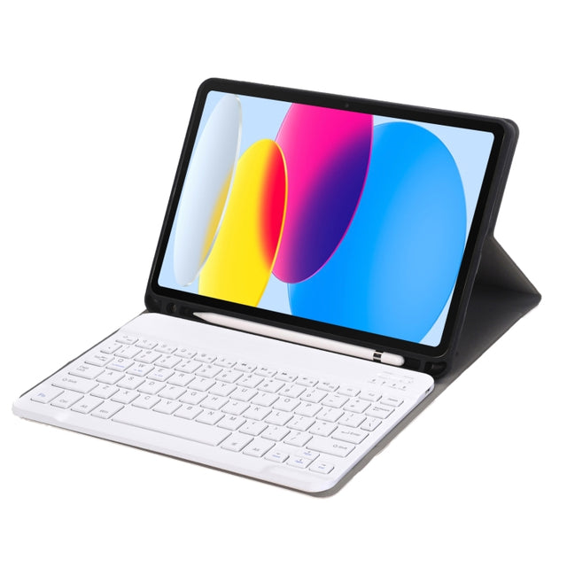 For iPad 11 2025 / 10th Gen 10.9 2022 A10B Lambskin Texture Ultra-thin Bluetooth Keyboard Leather Tablet Case with Pen Slot(Gold)