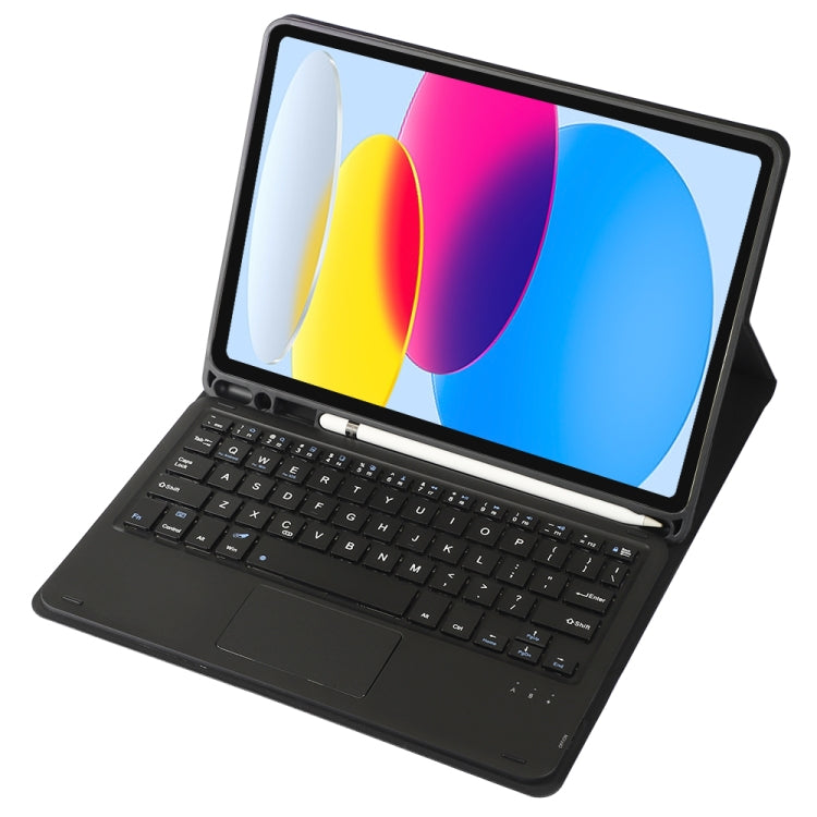 For iPad 11 2025 / 10th Gen 10.9 2022 A10B-A Lambskin Texture Bluetooth Touch Keyboard Leather Tablet Case with Pen Slot(Black) - Universal by PMC TechLife | Online Shopping South Africa | PMC TechLife | Buy Now Pay Later Mobicred