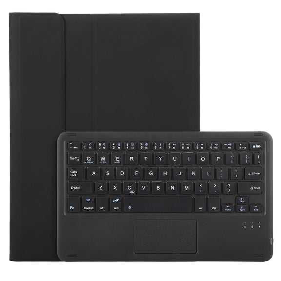 For iPad 11 2025 / 10th Gen 10.9 2022 A10B-A Lambskin Texture Bluetooth Touch Keyboard Leather Tablet Case with Pen Slot(Black)