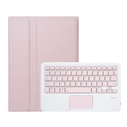 For iPad 10th Gen 10.9 2022 A10B-A Lambskin Texture Bluetooth Touch Keyboard Leather Tablet Case with Pen Slot (Pink)