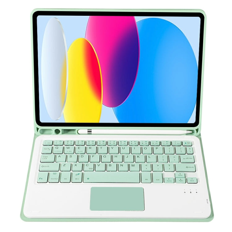 For iPad 10th Gen 10.9 2022 A10B-A Lambskin Texture Bluetooth Touch Keyboard Leather Tablet Case with Pen Slot (Green) - Universal by PMC TechLife | Online Shopping South Africa | PMC TechLife