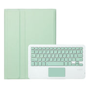 For iPad 10th Gen 10.9 2022 A10B-A Lambskin Texture Bluetooth Touch Keyboard Leather Tablet Case with Pen Slot (Green)