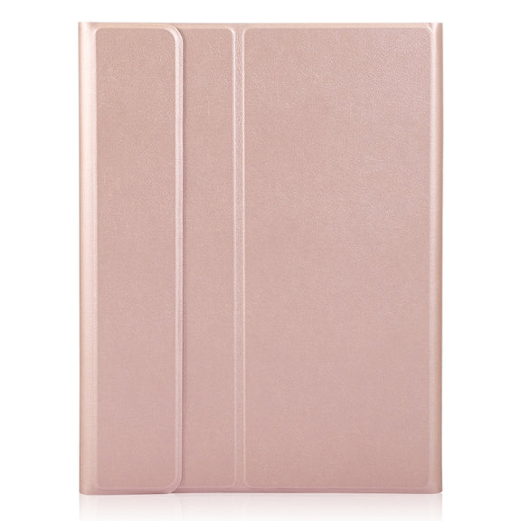 For iPad 11 2025 / 10th Gen 10.9 2022 A10B-A Lambskin Texture Bluetooth Touch Keyboard Leather Tablet Case with Pen Slot(Rose Gold)