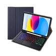 For iPad 11 2025 / 10th Gen 10.9 2022 A10B-AS Lambskin Texture Backlight Bluetooth Touch Keyboard Leather Tablet Case with Pen Slot(Dark Blue) - free shipping - PMC TechLife - Order now!
