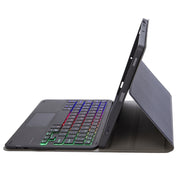 For iPad 11 2025 / 10th Gen 10.9 2022 A10B-AS Lambskin Texture Backlight Bluetooth Touch Keyboard Leather Tablet Case with Pen Slot(Dark Blue)