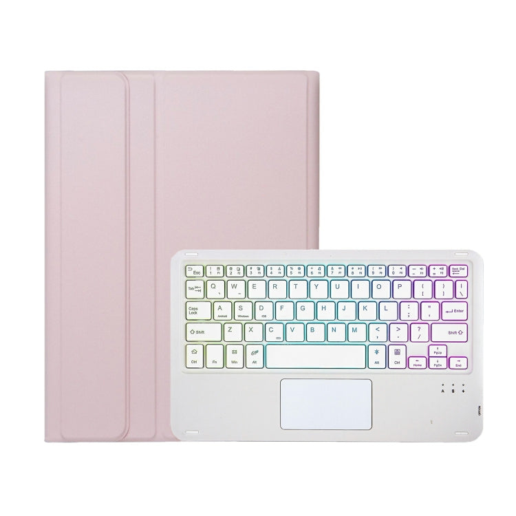 For iPad 11 2025 / 10th Gen 10.9 2022 A10B-AS Lambskin Texture Backlight Bluetooth Touch Keyboard Leather Tablet Case with Pen Slot (Pink) - Universal by PMC TechLife | Online Shopping South Africa | PMC TechLife | Buy Now Pay Later Mobicred