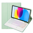For iPad 10th Gen 10.9 2022 A10B-AS Lambskin Texture Backlight Bluetooth Touch Keyboard Leather Tablet Case with Pen Slot (Green) - Universal by PMC TechLife | Online Shopping South Africa | PMC TechLife