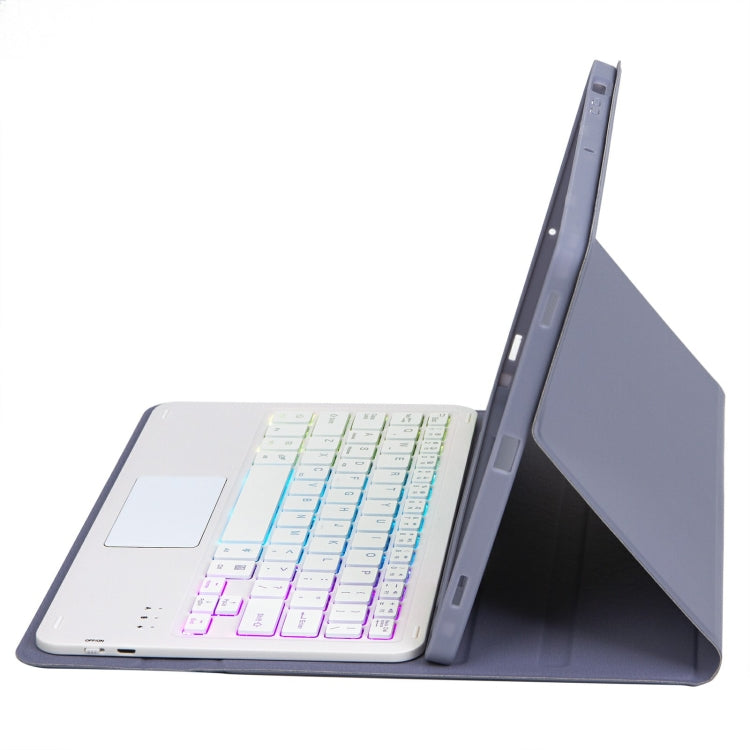 For iPad 10th Gen 10.9 2022 A10B-AS Lambskin Texture Backlight Bluetooth Touch Keyboard Leather Tablet Case with Pen Slot (Purple) - Universal by PMC TechLife | Online Shopping South Africa | PMC TechLife