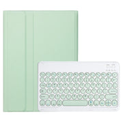 For iPad 10th Gen 10.9 2022 YA10B Lambskin Texture Bluetooth Keyboard Leather Tablet Case with Pen Slot (Green)