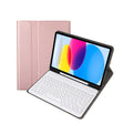 For iPad 10th Gen 10.9 2022 YA10B Lambskin Texture Bluetooth Keyboard Leather Tablet Case with Pen Slot(Rose Gold) - Universal by PMC TechLife | Online Shopping South Africa | PMC TechLife