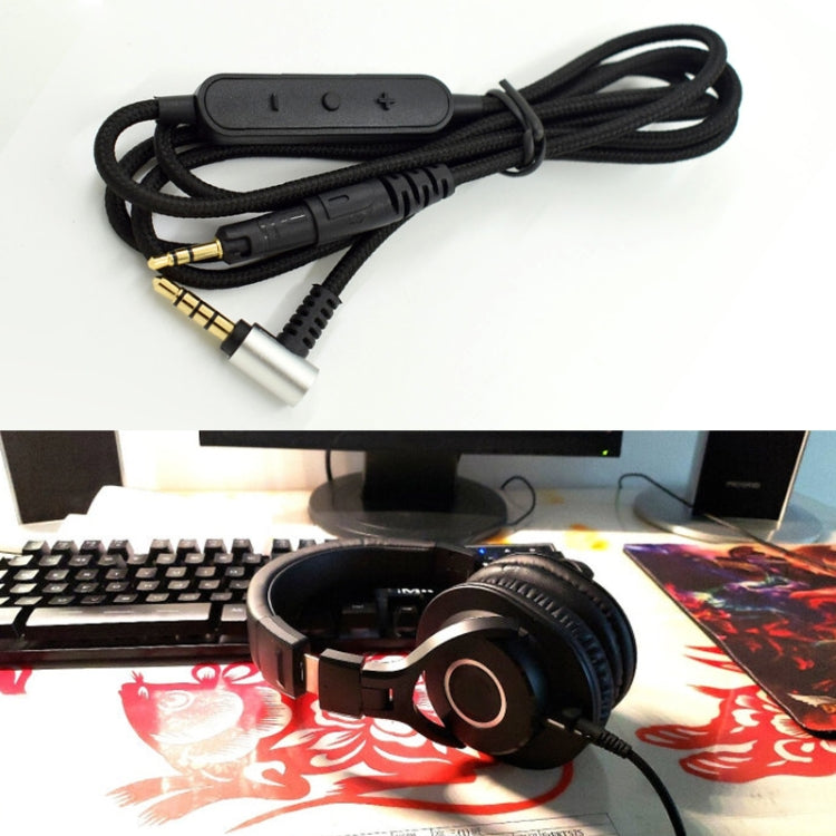 ZS0091 Wire-controlled Version Headphone Audio Cable for Audio-technica ATH-M50X M40X(Black) - Headset Accessories by PMC Jewellery | Online Shopping South Africa | PMC Jewellery | Buy Now Pay Later Mobicred
