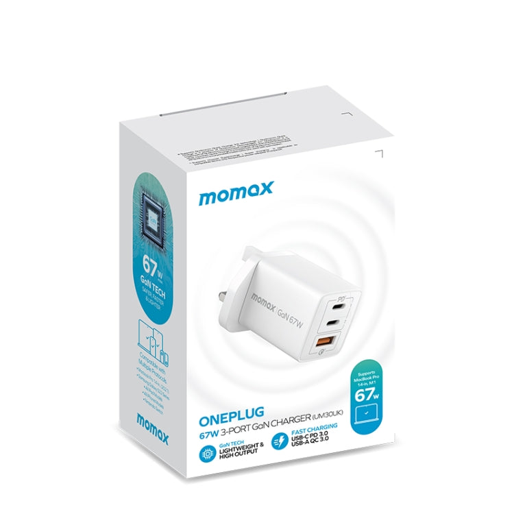 MOMAX UM30 PD 67W Fast Charger Power Adapter, UK Plug(Black) - free shipping - PMC TechLife - Order now!