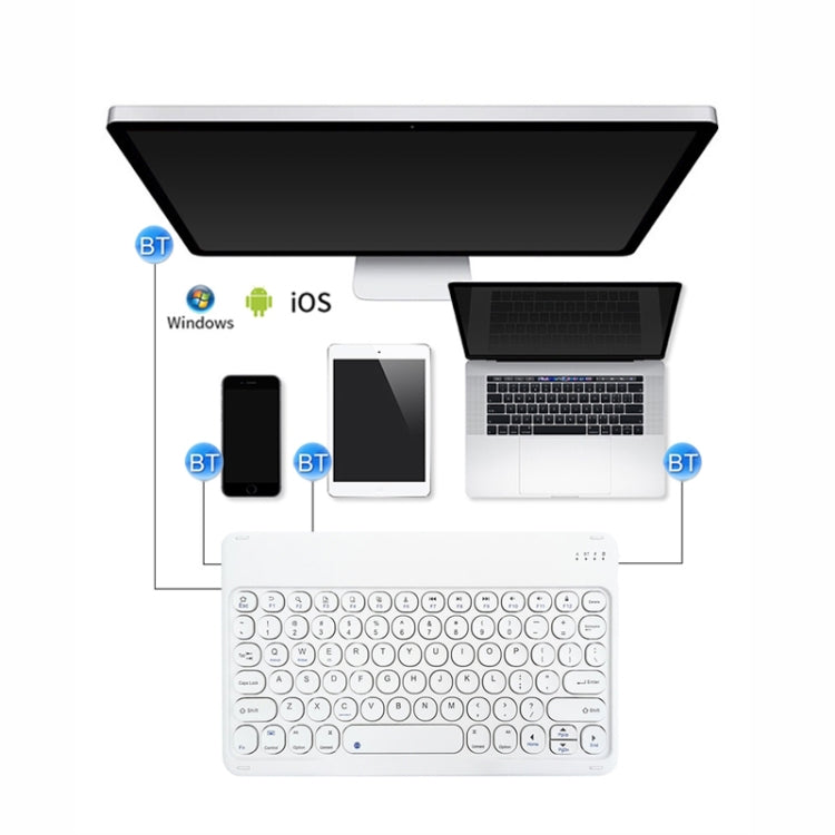 X3 10 inch Universal Tablet Round Keycap Wireless Bluetooth Keyboard (Green)