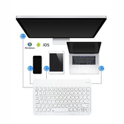 X3 10 inch Universal Tablet Round Keycap Wireless Bluetooth Keyboard (White)