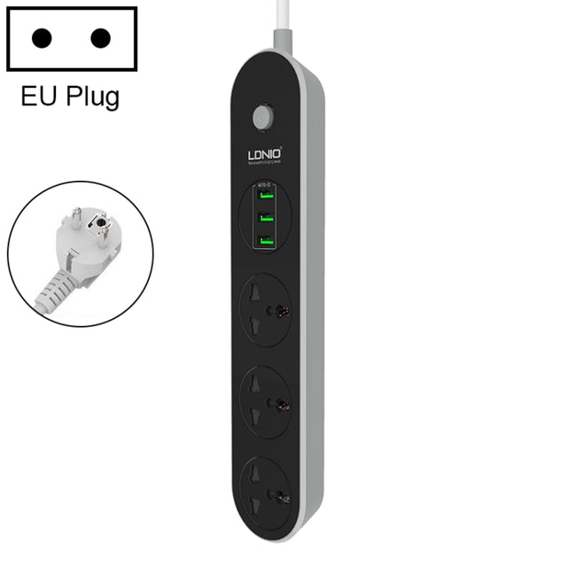 LDNIO SC3301 3 x USB Ports Travel Home Office Socket, Cable Length: 1.6m, EU Plug