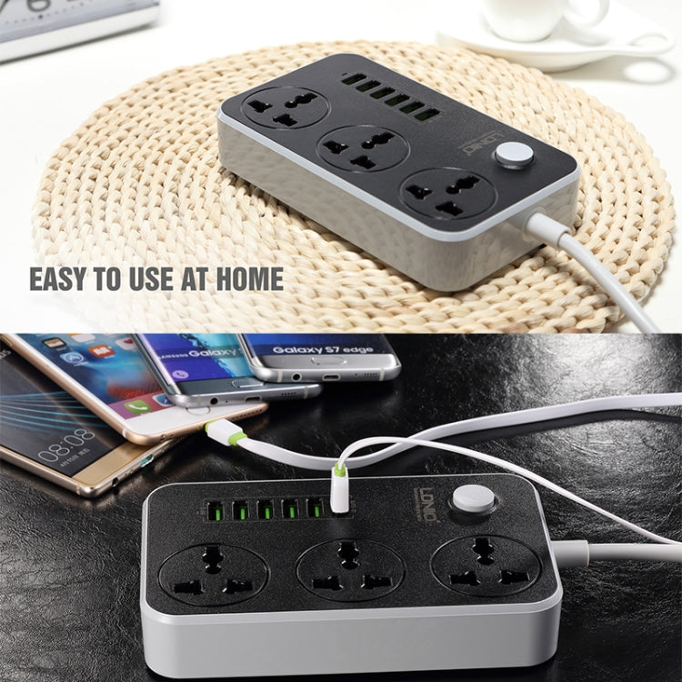 LDNIO SC3604 6 x USB Ports Multi-function Travel Home Office Socket, Cable Length: 2m, Big UK Plug