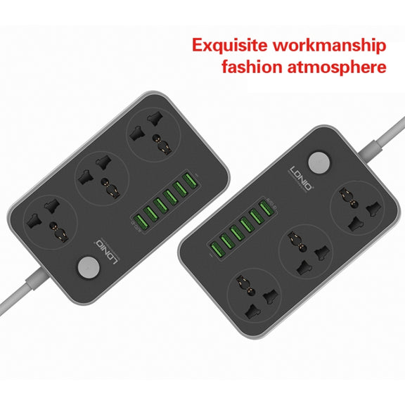 LDNIO SC3604 6 x USB Ports Multi-function Travel Home Office Socket, Cable Length: 2m, US Plug