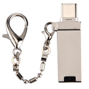 Mini Aluminum Alloy USB 2.0 Female to USB-C / Type-C Male Port Connector Adapter with Chain(Gold)