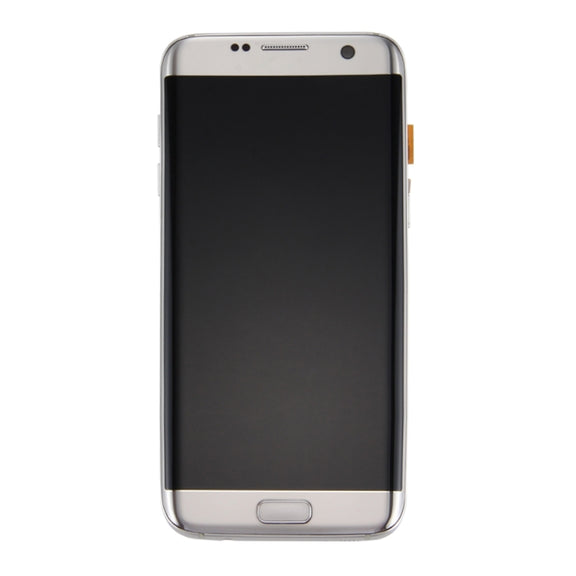 Original LCD Screen and Digitizer Full Assembly with Frame & Charging Port Board & Volume Button & Power Button for Galaxy S7 Edge / G935A(Silver)