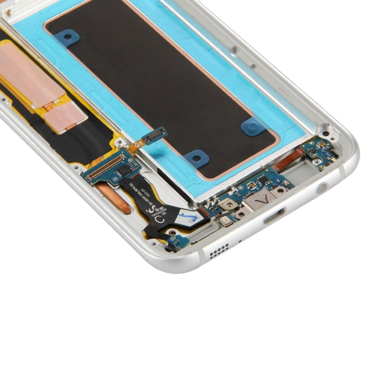 Original LCD Screen and Digitizer Full Assembly with Frame & Charging Port Board & Volume Button & Power Button for Galaxy S7 Edge / G935A(Silver)