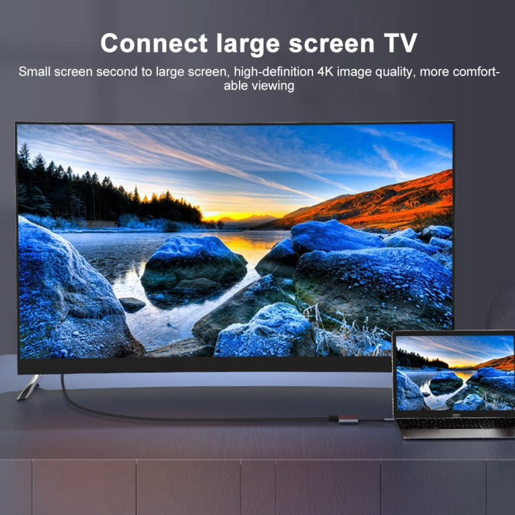 4 in 1 Multifunction USB-C / Type-C to PD USB-C / Type-C +USB 3.0+Dual HDMI HUB Docking Station (Grey) - USB HUB by PMC Jewellery | Online Shopping South Africa | PMC Jewellery | Buy Now Pay Later Mobicred