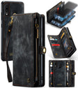 CaseMe-008 Detachable Multifunctional Retro Frosted Horizontal Flip Leather Case for Galaxy A20 / M10S, with Card Slot & Holder & Zipper Wallet & Photo Frame(Black) - free shipping - PMC Jewellery - Order now!