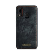CaseMe-008 Detachable Multifunctional Retro Frosted Horizontal Flip Leather Case for Galaxy A20 / M10S, with Card Slot & Holder & Zipper Wallet & Photo Frame(Black)
