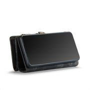 CaseMe-008 Detachable Multifunctional Retro Frosted Horizontal Flip Leather Case for Galaxy A20 / M10S, with Card Slot & Holder & Zipper Wallet & Photo Frame(Black)