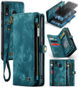 CaseMe-008 Detachable Multifunctional Retro Frosted Horizontal Flip Leather Case for Galaxy A20 / M10S, with Card Slot & Holder & Zipper Wallet & Photo Frame(Blue) - free shipping - PMC Jewellery - Order now!