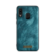 CaseMe-008 Detachable Multifunctional Retro Frosted Horizontal Flip Leather Case for Galaxy A20 / M10S, with Card Slot & Holder & Zipper Wallet & Photo Frame(Blue)
