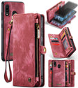 CaseMe-008 Detachable Multifunctional Retro Frosted Horizontal Flip Leather Case for Galaxy A20 / M10S, with Card Slot & Holder & Zipper Wallet & Photo Frame(Red) - free shipping - PMC Jewellery - Order now!