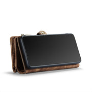 CaseMe-008 Detachable Multifunctional Retro Frosted Horizontal Flip Leather Case for Galaxy A20 / M10S, with Card Slot & Holder & Zipper Wallet & Photo Frame(Brown)
