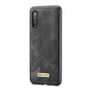 CaseMe-008 Detachable Multifunctional Retro Frosted Horizontal Flip Leather Case for Galaxy A50, with Card Slot & Holder & Zipper Wallet & Photo Frame(Black)