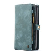 CaseMe-008 Detachable Multifunctional Retro Frosted Horizontal Flip Leather Case for Galaxy A50, with Card Slot & Holder & Zipper Wallet & Photo Frame(Blue)