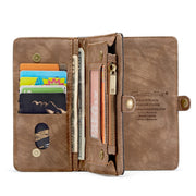 CaseMe-008 Detachable Multifunctional Retro Frosted Horizontal Flip Leather Case for Galaxy A50, with Card Slot & Holder & Zipper Wallet & Photo Frame(Brown)