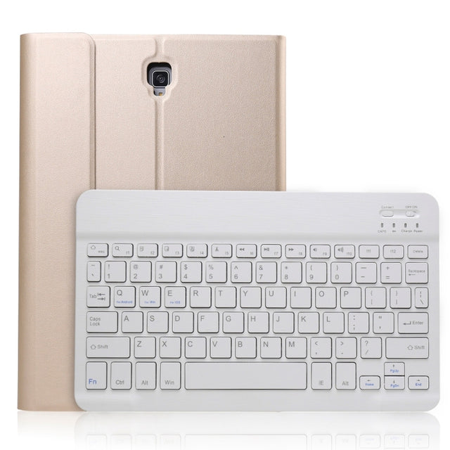 A830 Ultra-thin Detachable Bluetooth Keyboard Leather Tablet Case for Galaxy Tab S4 10.5 T830 / T835, with Holder(Gold)