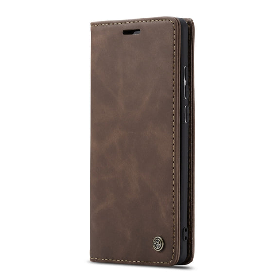 CaseMe-013 Multifunctional Retro Frosted Horizontal Flip Leather Case for Galaxy A20 / A30, with Card Slot & Holder & Wallet (Coffee)