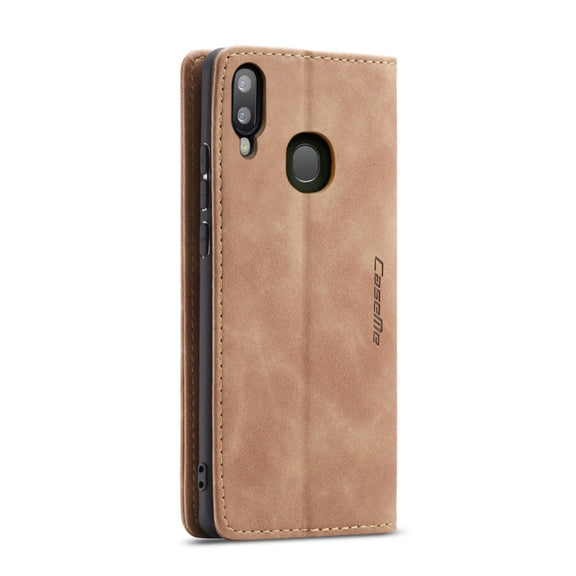 CaseMe-013 Multifunctional Retro Frosted Horizontal Flip Leather Case for Galaxy A20 / A30, with Card Slot & Holder & Wallet (Brown)
