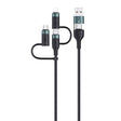 USAMS US-SJ547 U62 USB + Type-C / USB-C toType-C / USB-C + 8 Pin + Micro Aluminum Alloy PD Fast Charging Data Cable, Length: 1.2m(Green) - Multifunction Cable by USAMS | Online Shopping South Africa | PMC TechLife | Buy Now Pay Later Mobicred